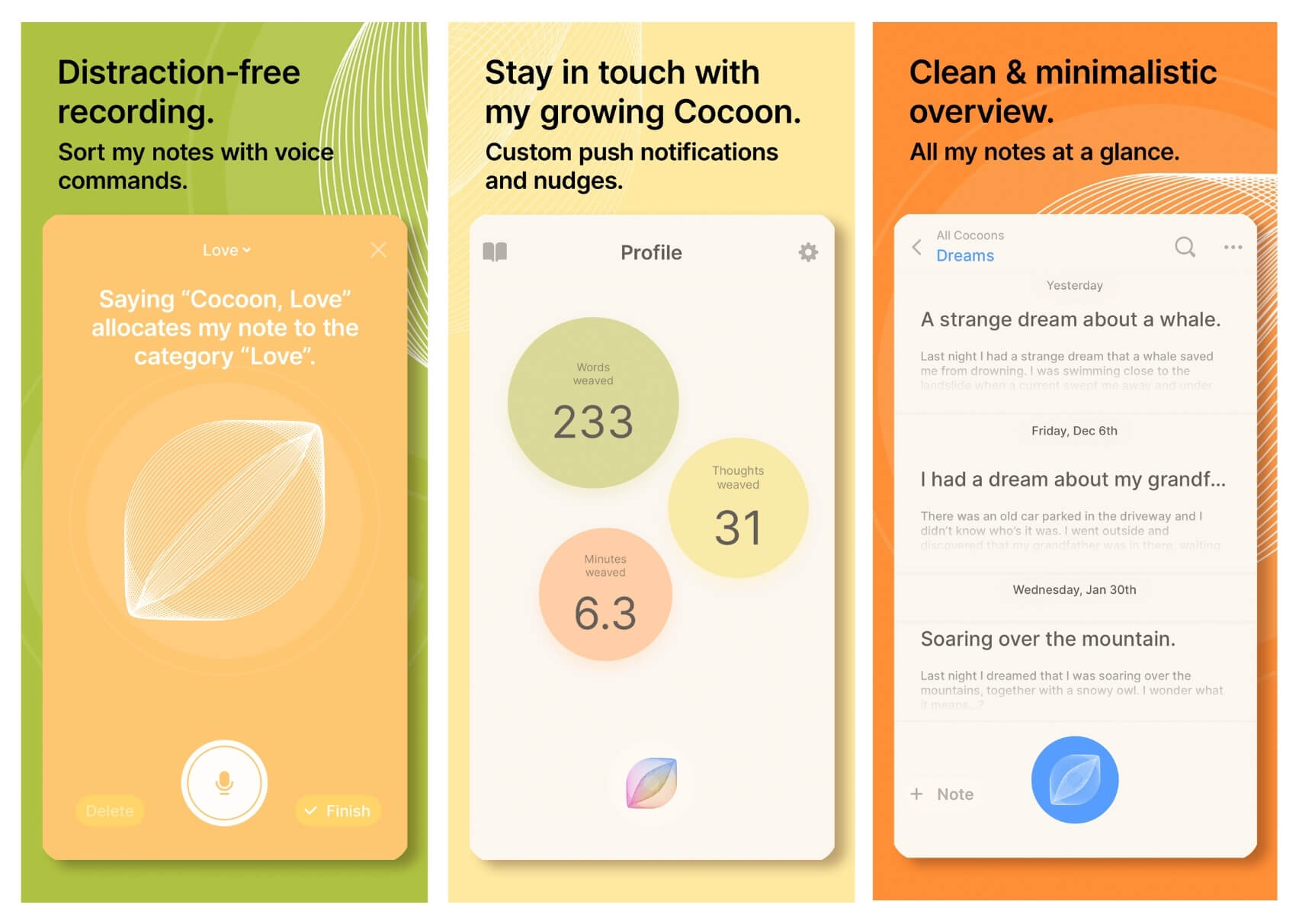 CocoonWeaver three screens